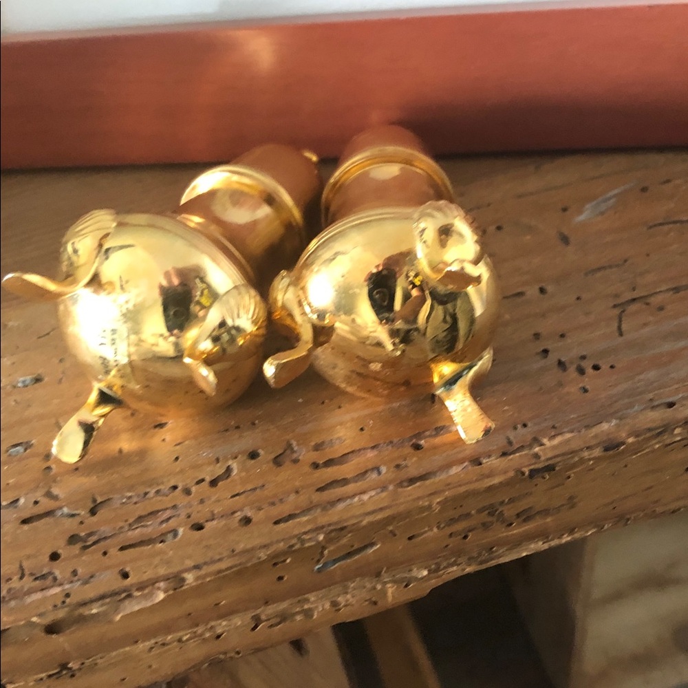 VINTAGE SALT & PEPPER SET 24k GOLD ELECTROPLATED - Picture 2 of 8